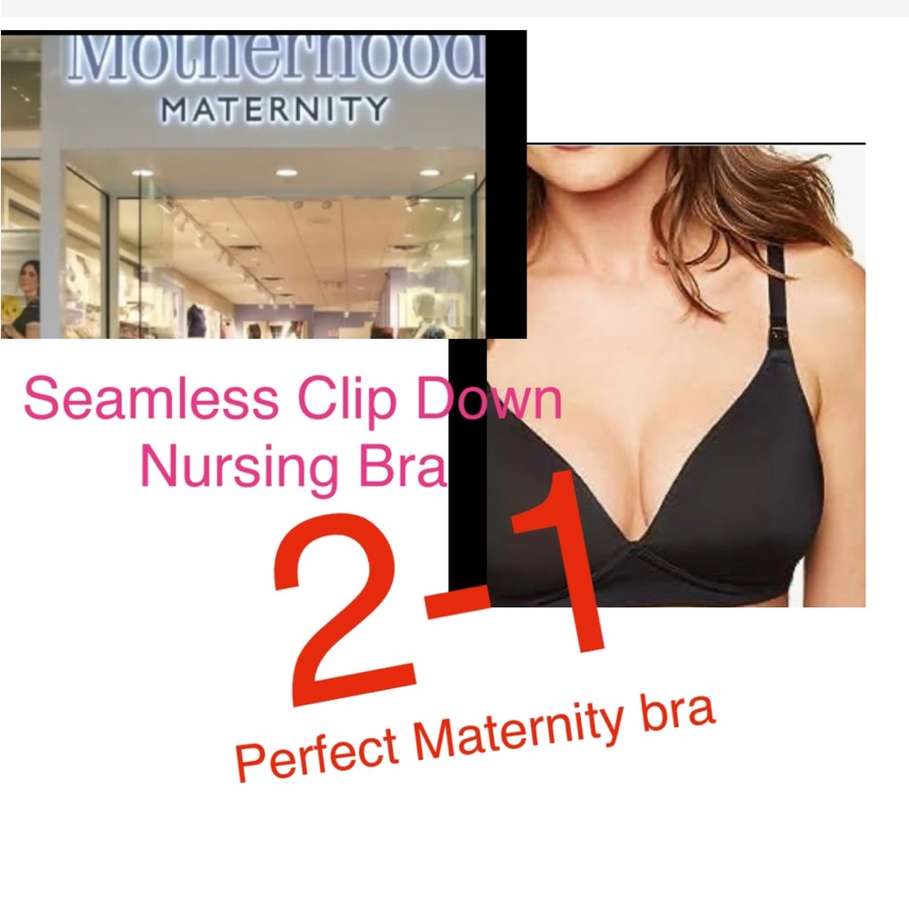 2-1 Motherhood Maternity Women’s Seamless Clip Down Nursing Bra 2 colors
